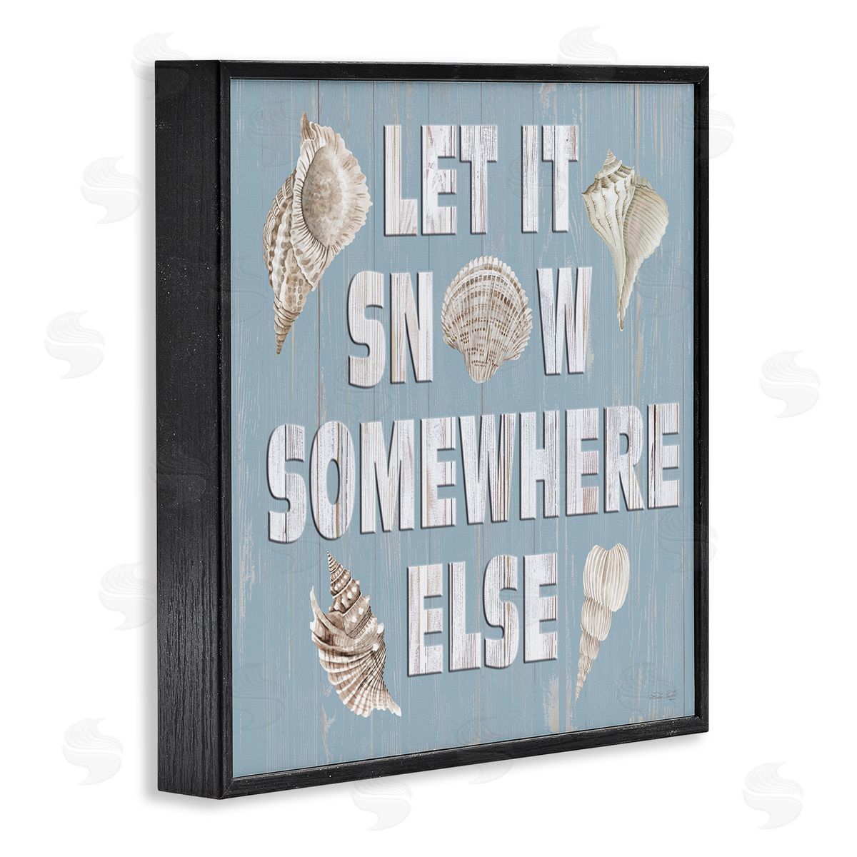Cindy Jacobs Let It Snow Somewhere Else Seashells Black Framed Glicee Wall Art Print
