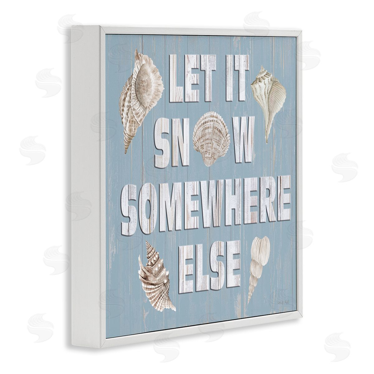 Cindy Jacobs Let It Snow Somewhere Else Seashells White Framed Glicee Wall Art Print