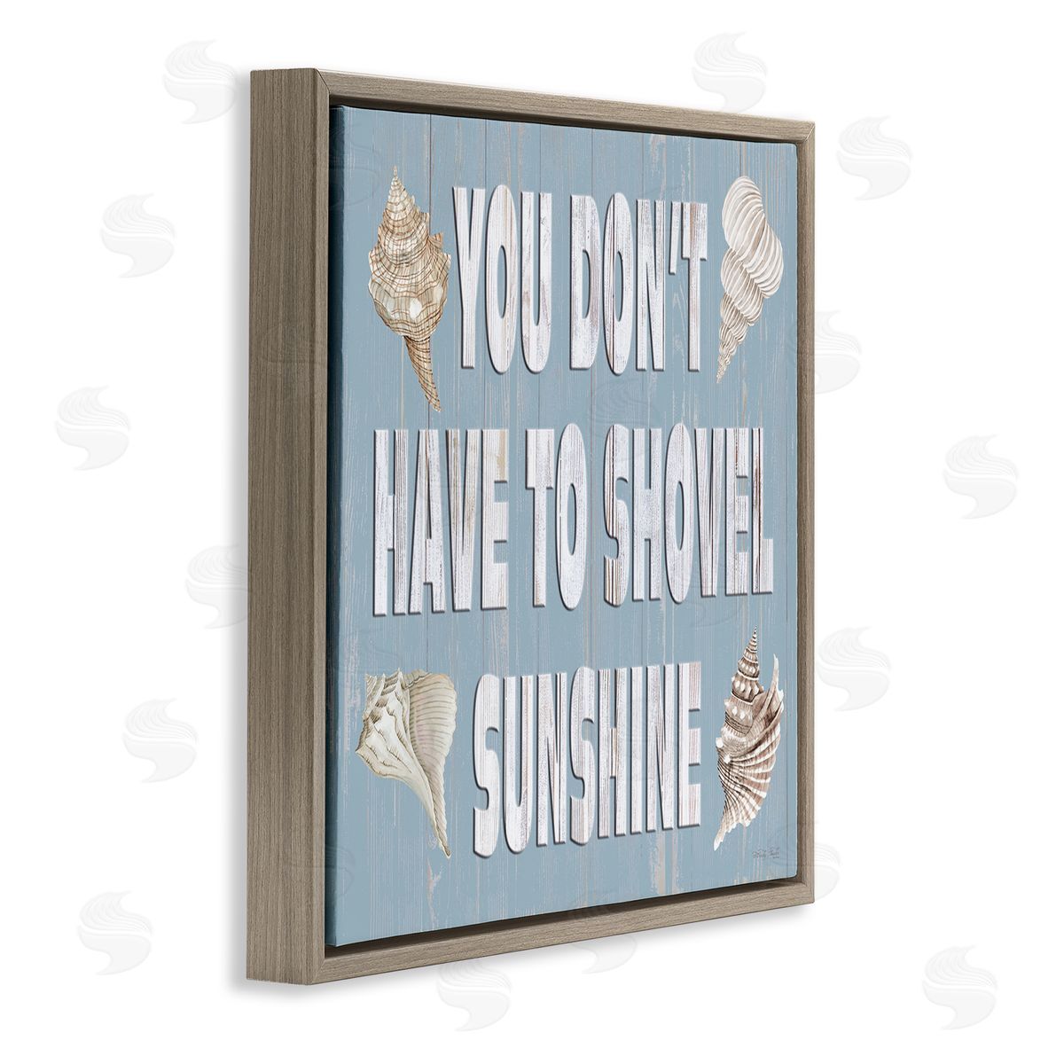 Cindy Jacobs You Don't Have To Shovel Sunshine Phrase Brown Floating Frame Canvas Wall Art Print