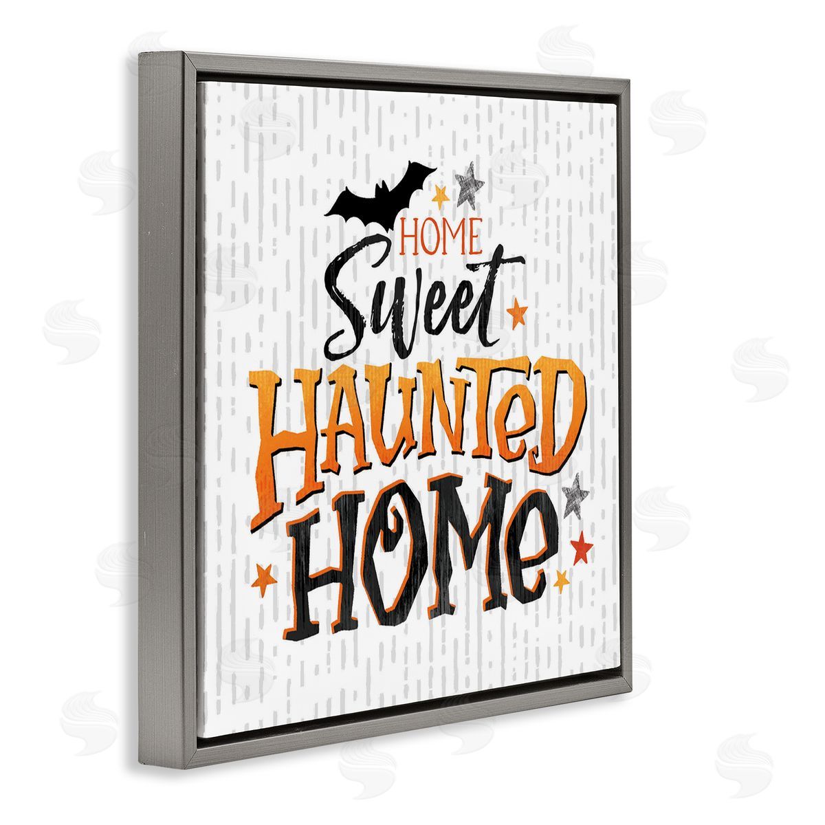 Courtney Morgenstern Sweet Haunted Home Patterned Gray Floating Frame Canvas Wall Art Print