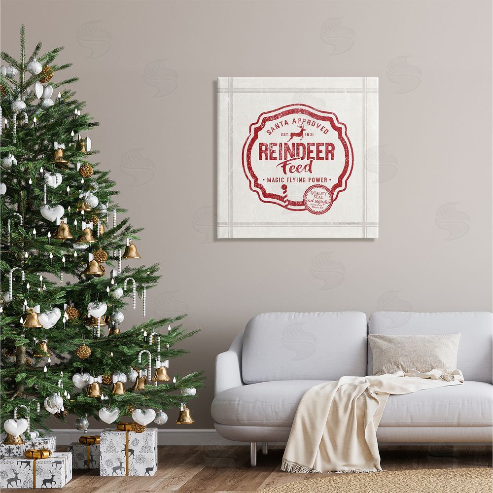 Kelley Talent Vintage Christmas Reindeer Feed Canvas Wall Art in Room