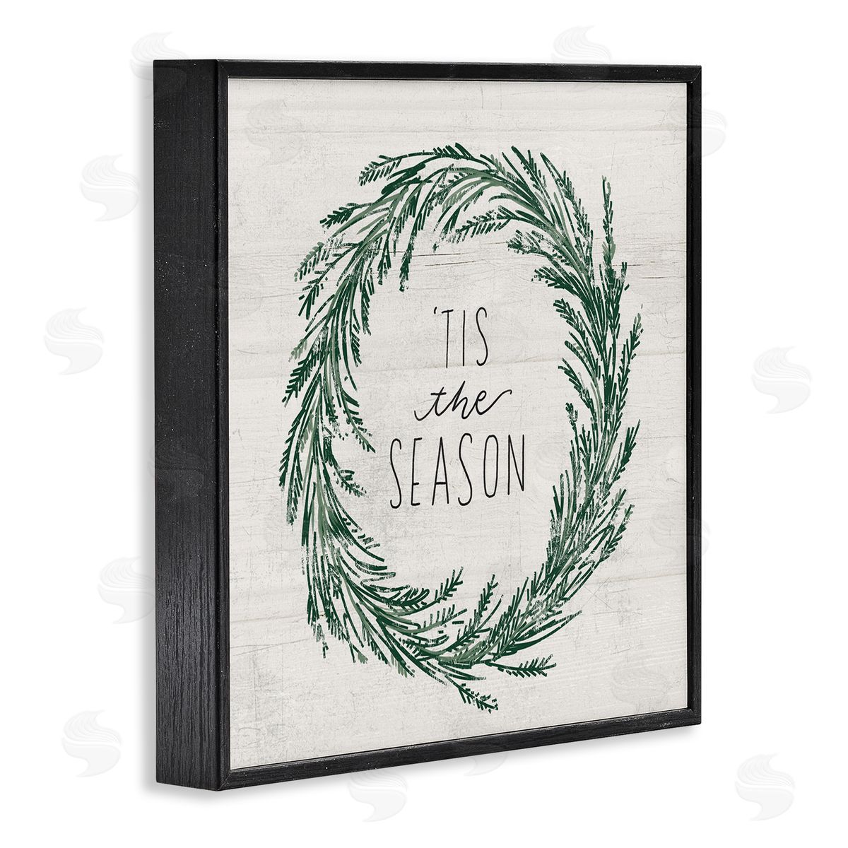 Loni Harris Tis The Season Holiday Wreath Black Framed Glicee Wall Art Print
