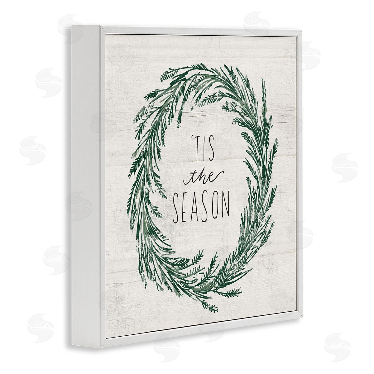 Loni Harris Tis The Season Holiday Wreath White Framed Glicee Wall Art Print