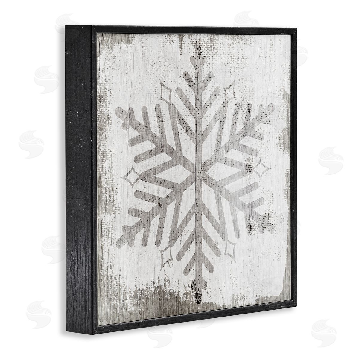 Winter Nature Snowflake Shape Black Frame Print Wall Art, Home Decor by Stupell Studio