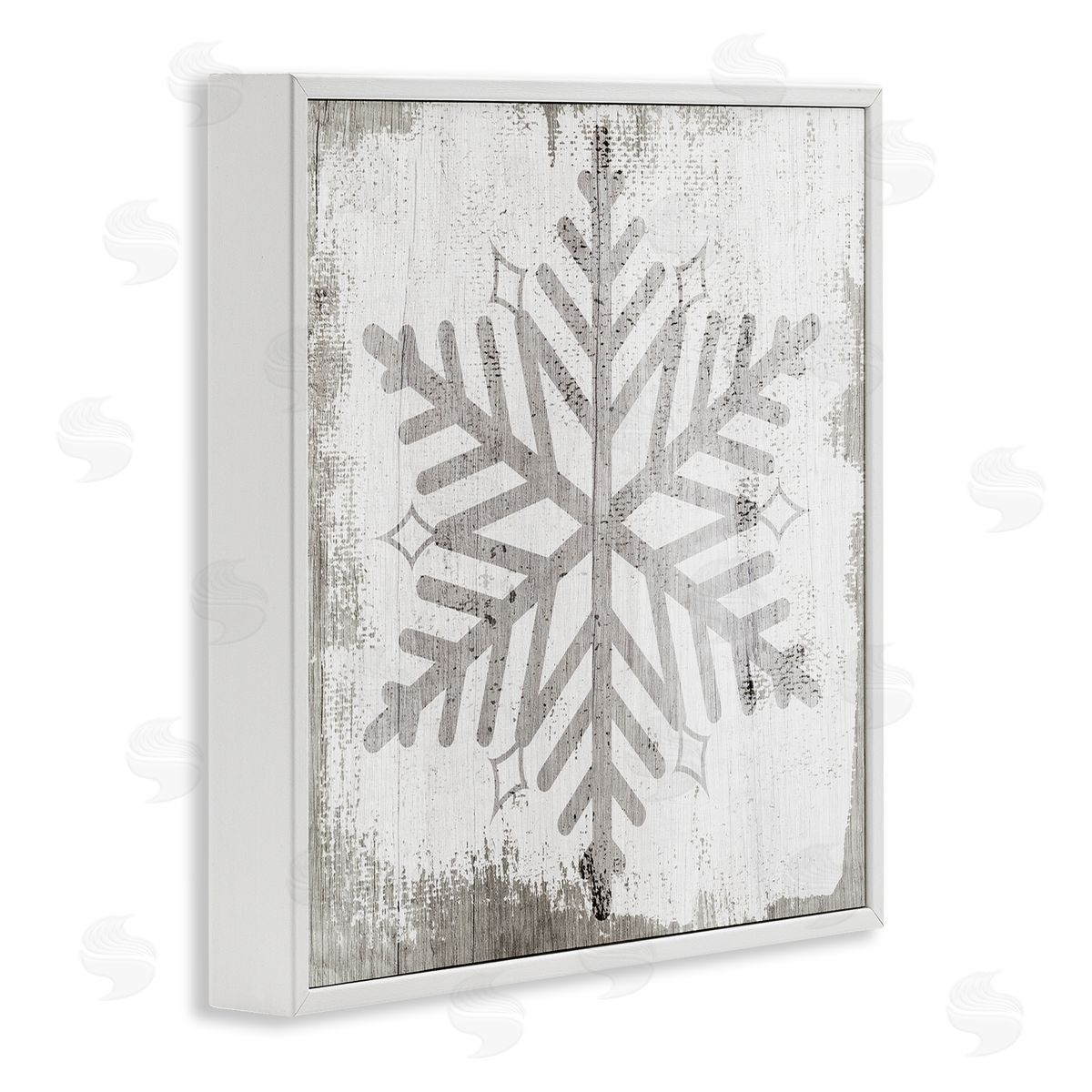Winter Nature Snowflake Shape White Frame Print Wall Art, Home Decor by Stupell Studio