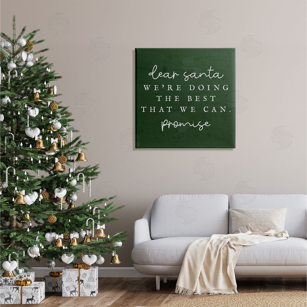 Stupell Studio Dear Santa Best We Can Phrase Canvas Wall Art in Room