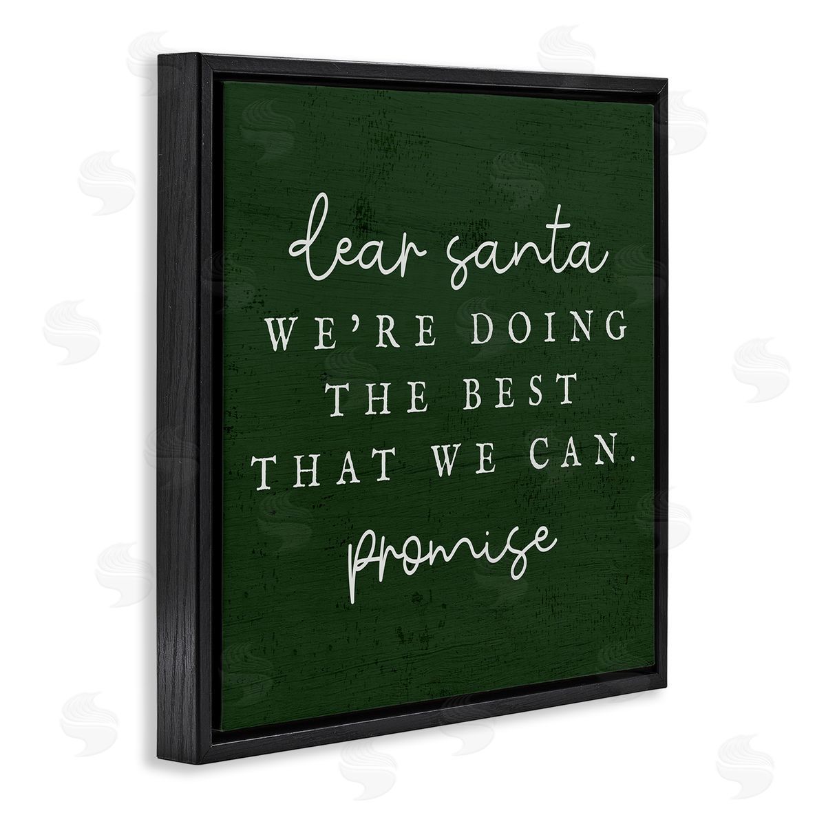 Stupell Studio Dear Santa Best We Can Phrase Black Floating Frame Canvas Wall Art Print