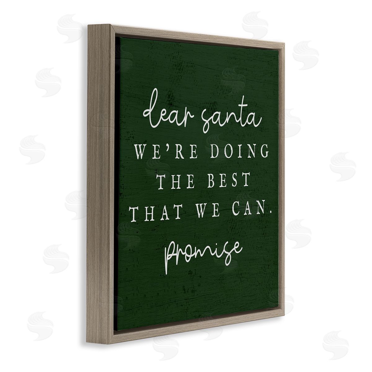 Stupell Studio Dear Santa Best We Can Phrase Brown Floating Frame Canvas Wall Art Print