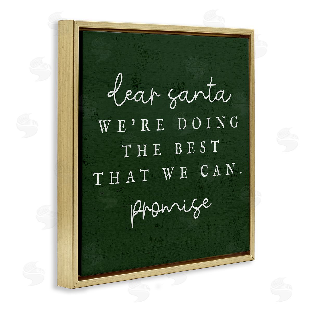 Stupell Studio Dear Santa Best We Can Phrase Gold Floating Frame Canvas Wall Art Print