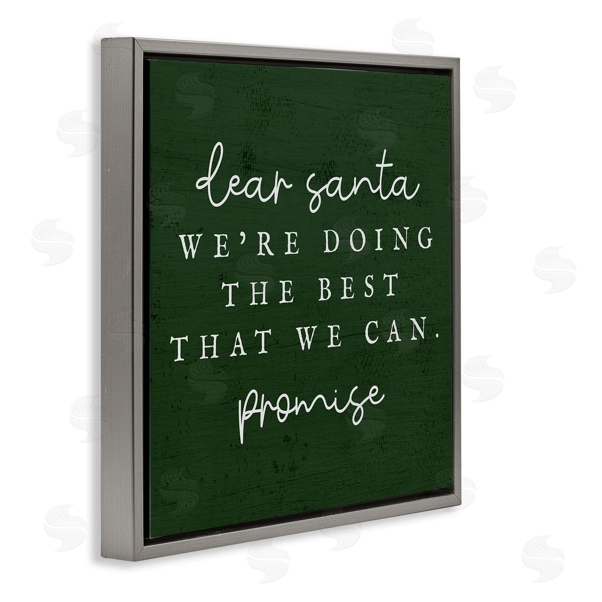 Stupell Studio Dear Santa Best We Can Phrase Gray Floating Frame Canvas Wall Art Print