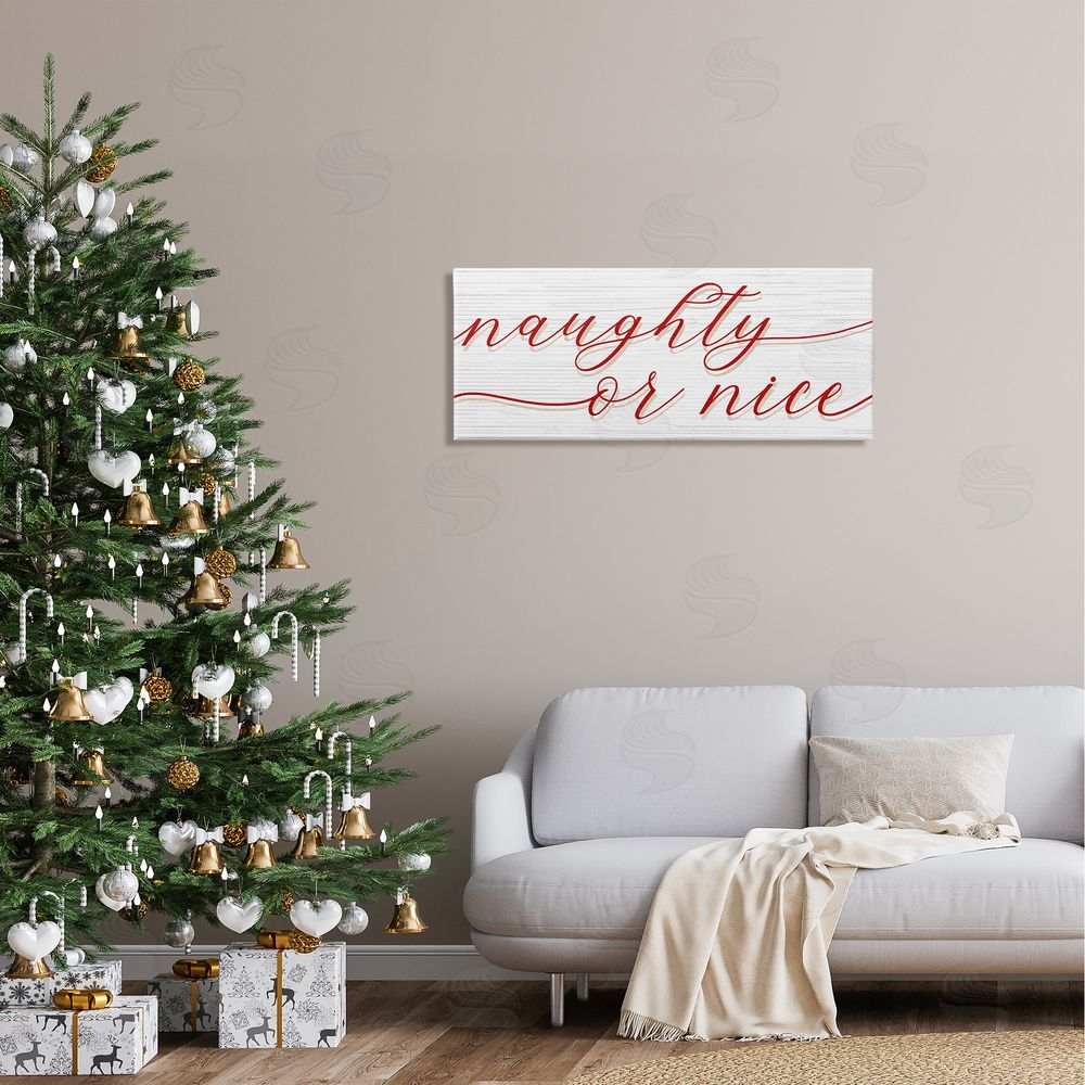 Stupell Studio Naughty Or Nice Christmas Phrase