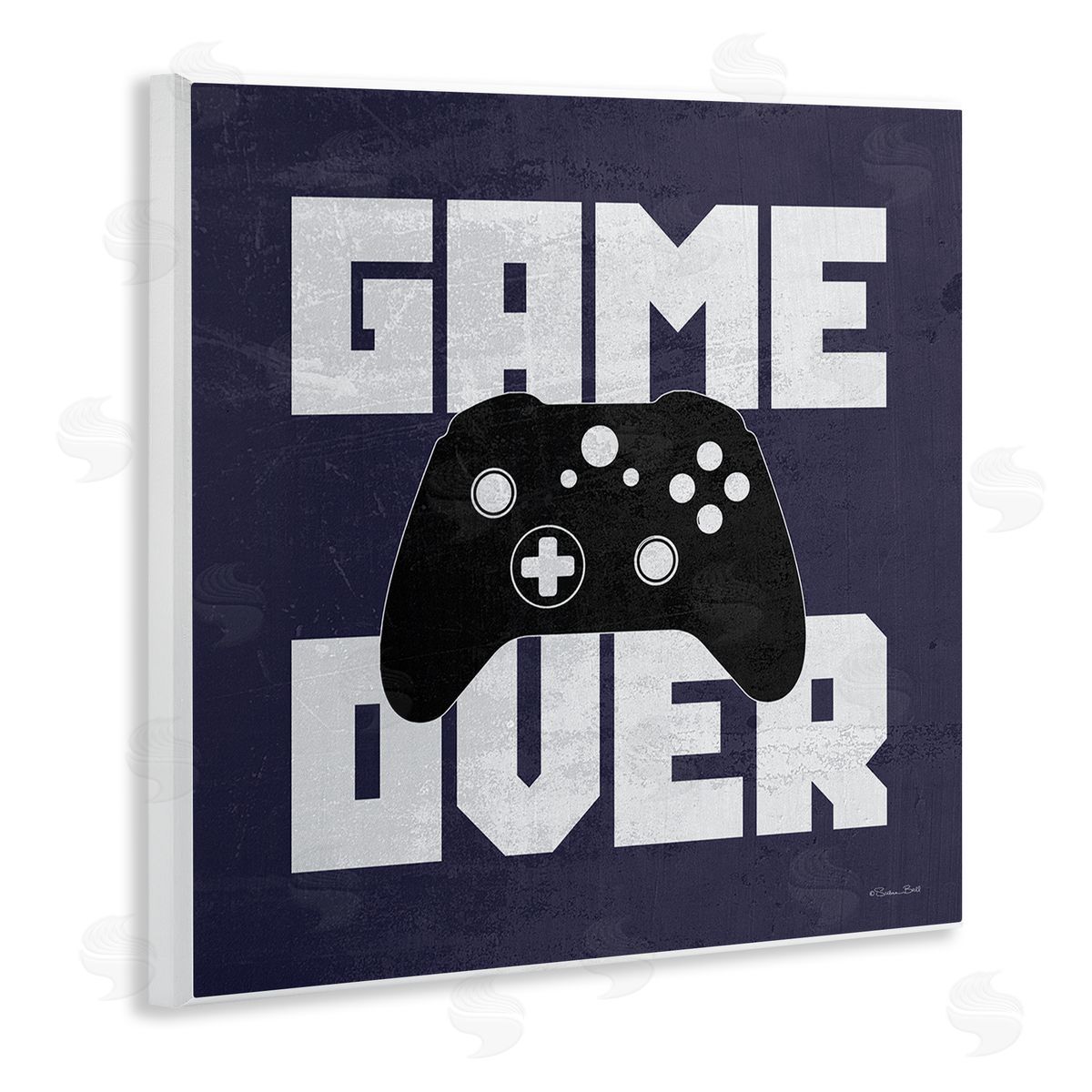 Susan Ball Game Over Blue Controller Phrase Wooden Wall Plaque Art Print