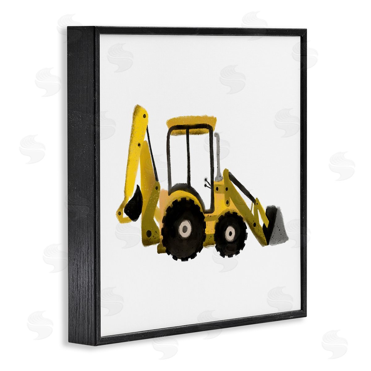 Elizabeth Medley Yellow Bulldozer Construction Vehicle Black Framed Glicee Wall Art Print