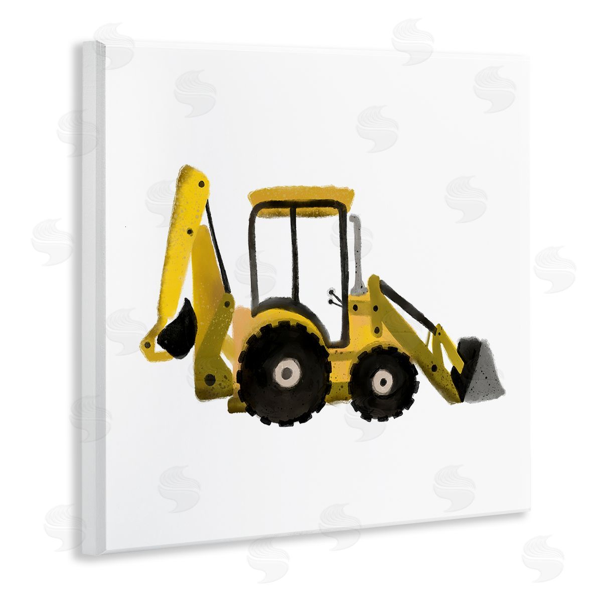 Elizabeth Medley Yellow Bulldozer Construction Vehicle Wooden Wall Plaque Art Print