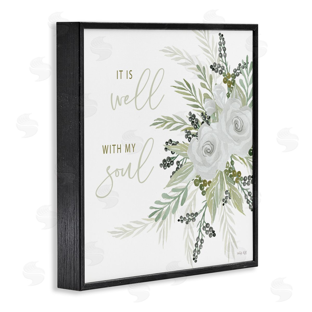 Cindy Jacobs It Is Well With My Soul White Roses Black Framed Glicee Wall Art Print