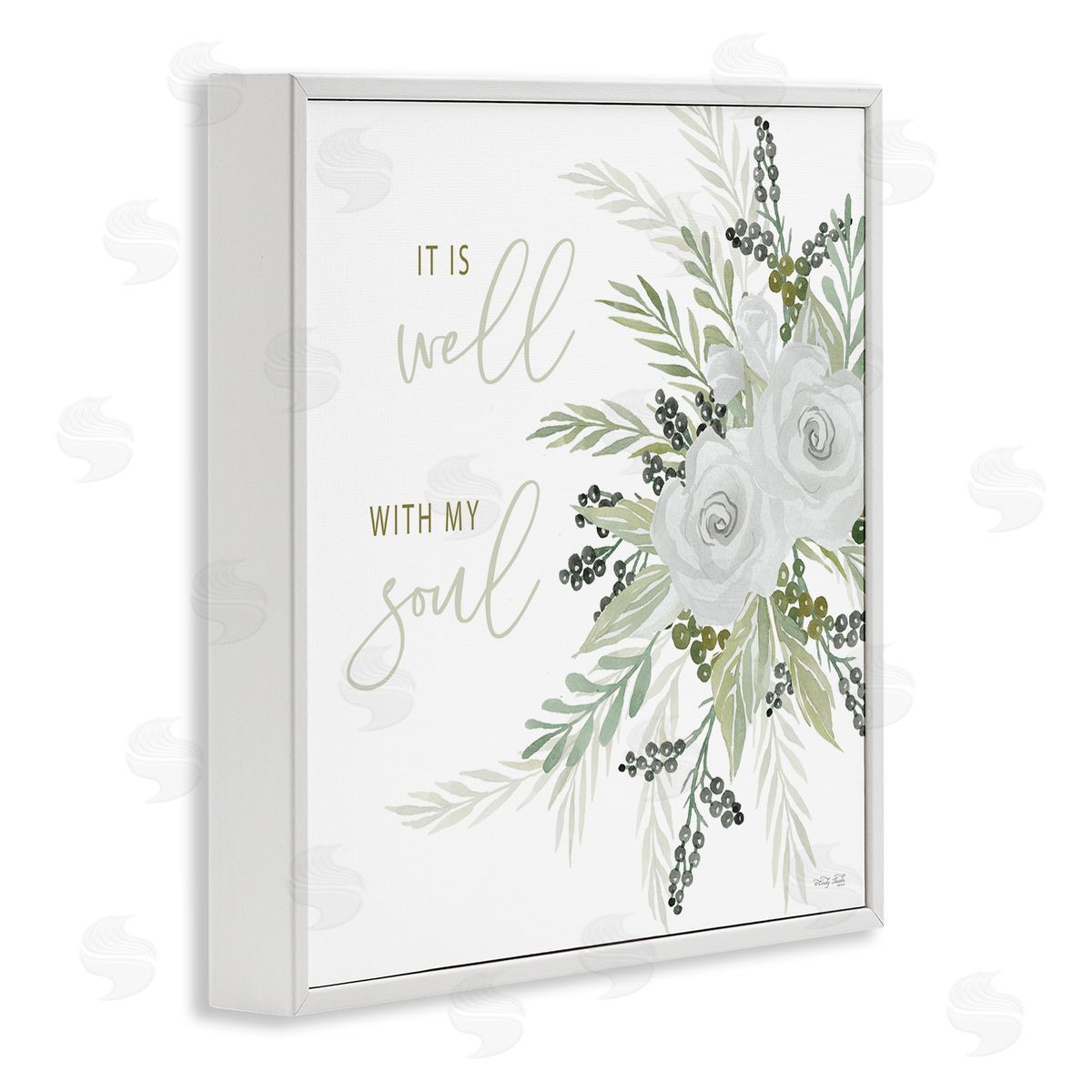 Cindy Jacobs It Is Well With My Soul White Roses White Framed Glicee Wall Art Print