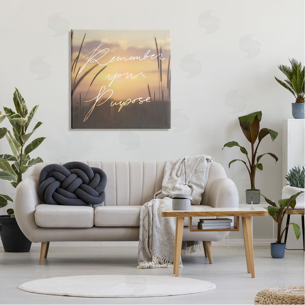 Stupell Studio Remember Your Purpose Sunset Canvas Wall Art in Room
