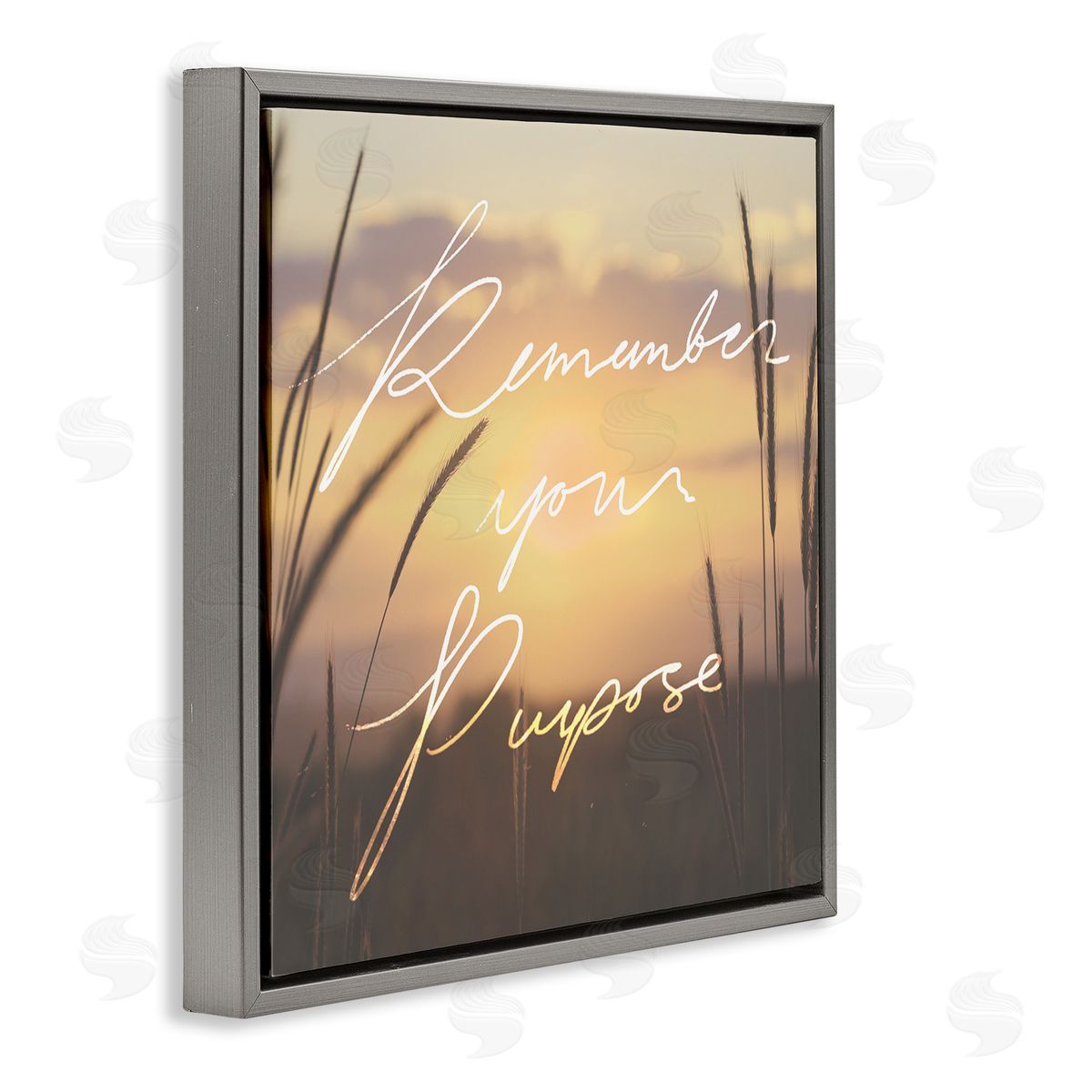 Stupell Studio Remember Your Purpose Sunset Gray Floating Frame Canvas Wall Art Print