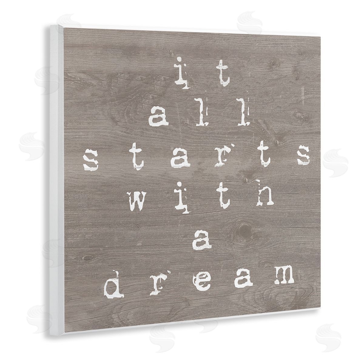 Stupell Studio It All Starts With A Dream Rustic Wooden Wall Plaque Art Print