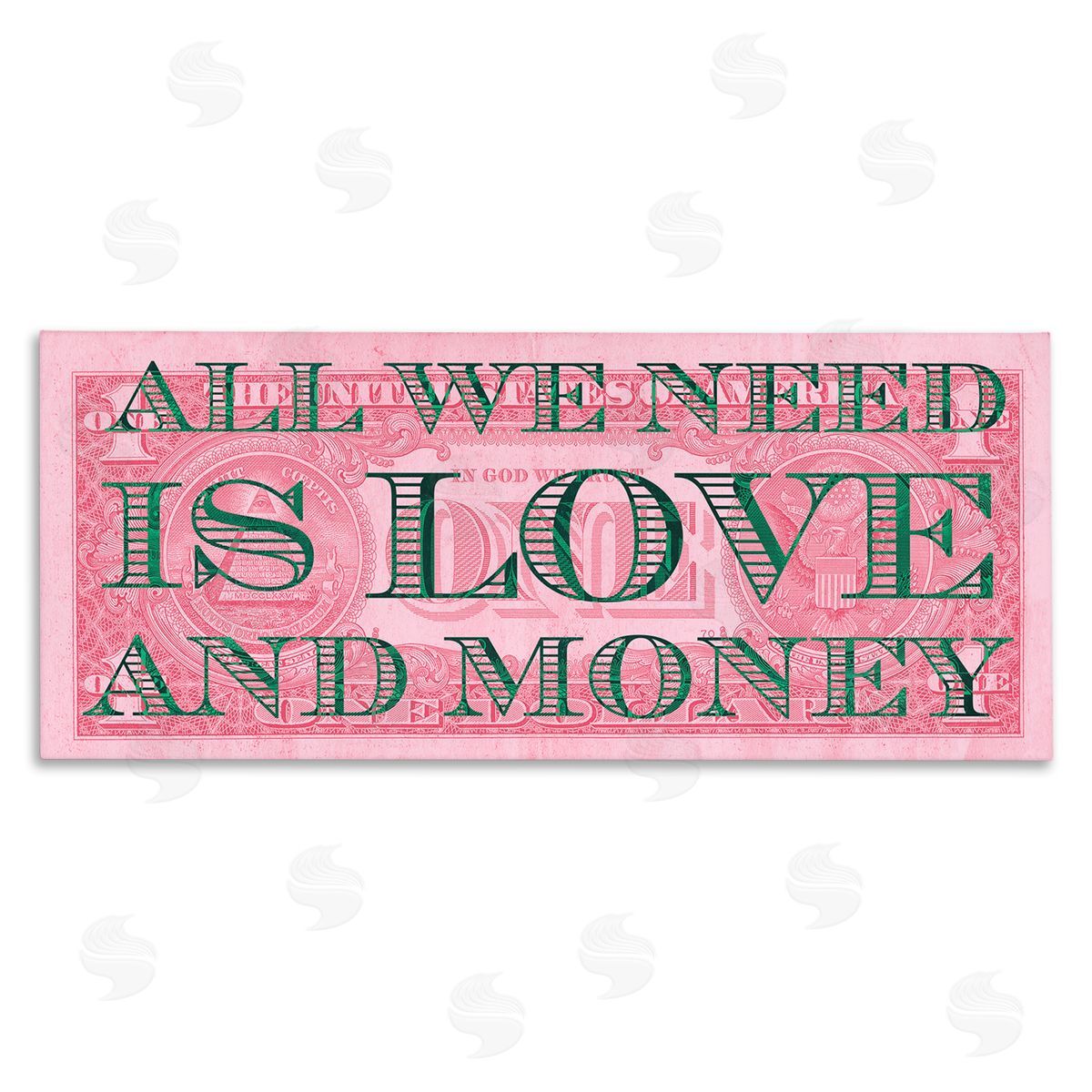 Stupell Studio All We Need Love & Money Pink Dollar