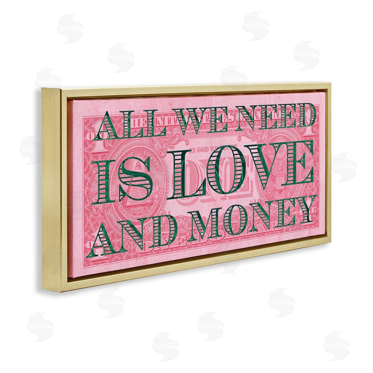Stupell Studio All We Need Love & Money Pink Dollar