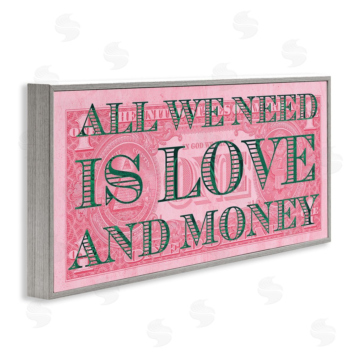 Stupell Studio All We Need Love & Money Pink Dollar
