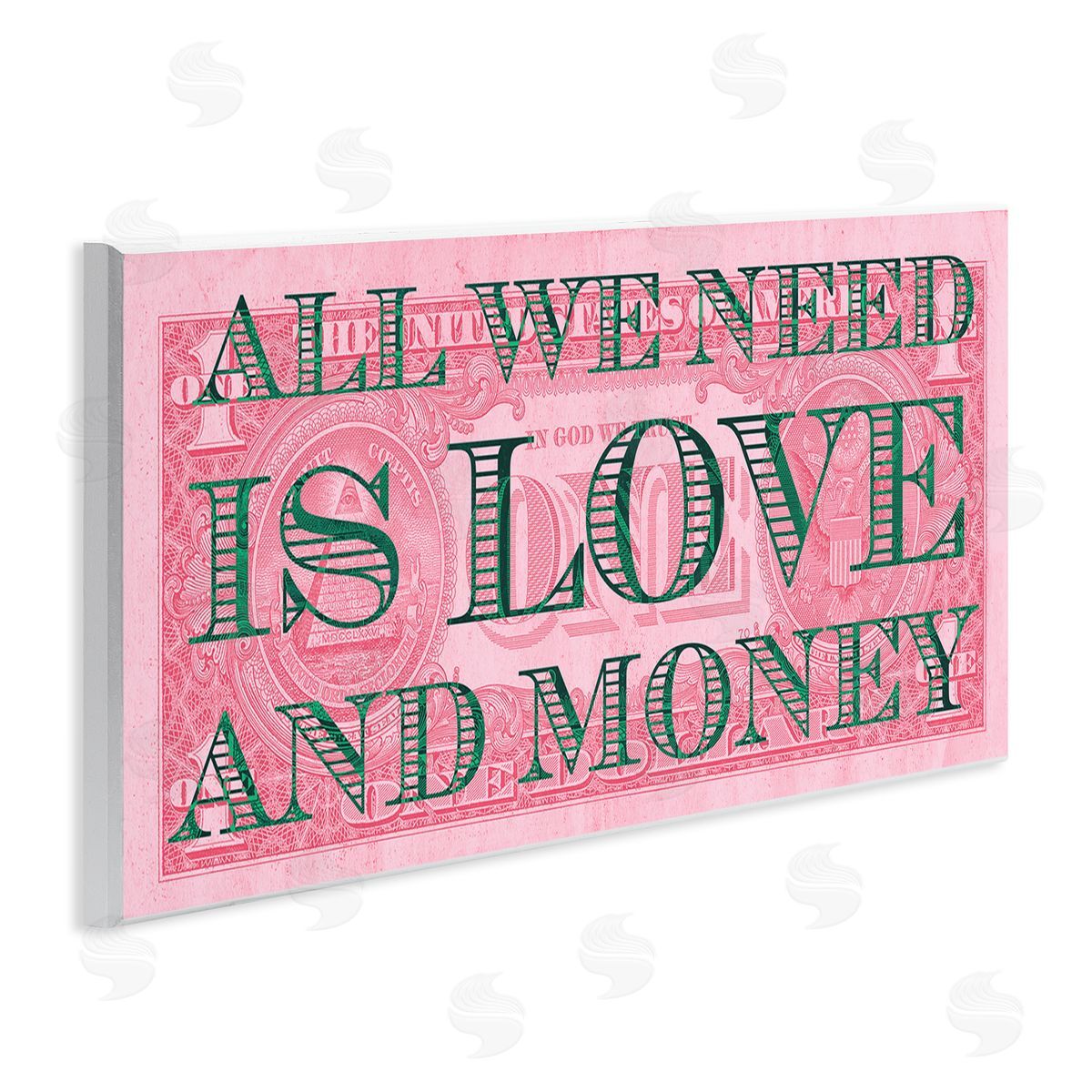 Stupell Studio All We Need Love & Money Pink Dollar