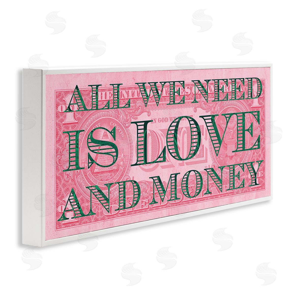 Stupell Studio All We Need Love & Money Pink Dollar