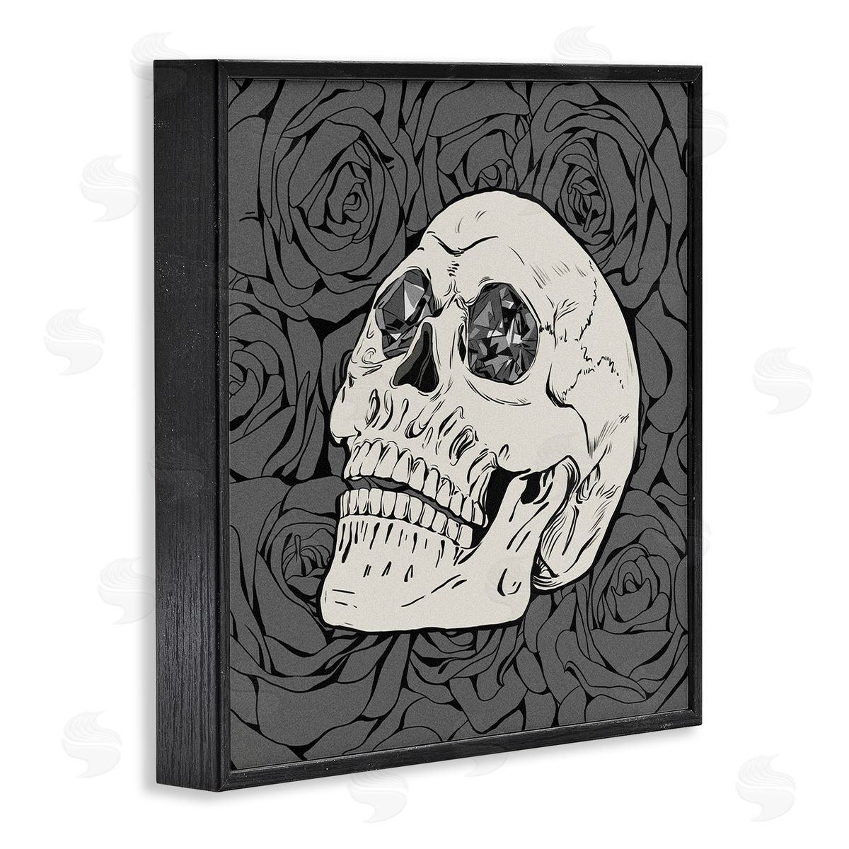 Ziwei Li Crystal Eyes Skull Goth Roses Black Framed Glicee Wall Art Print
