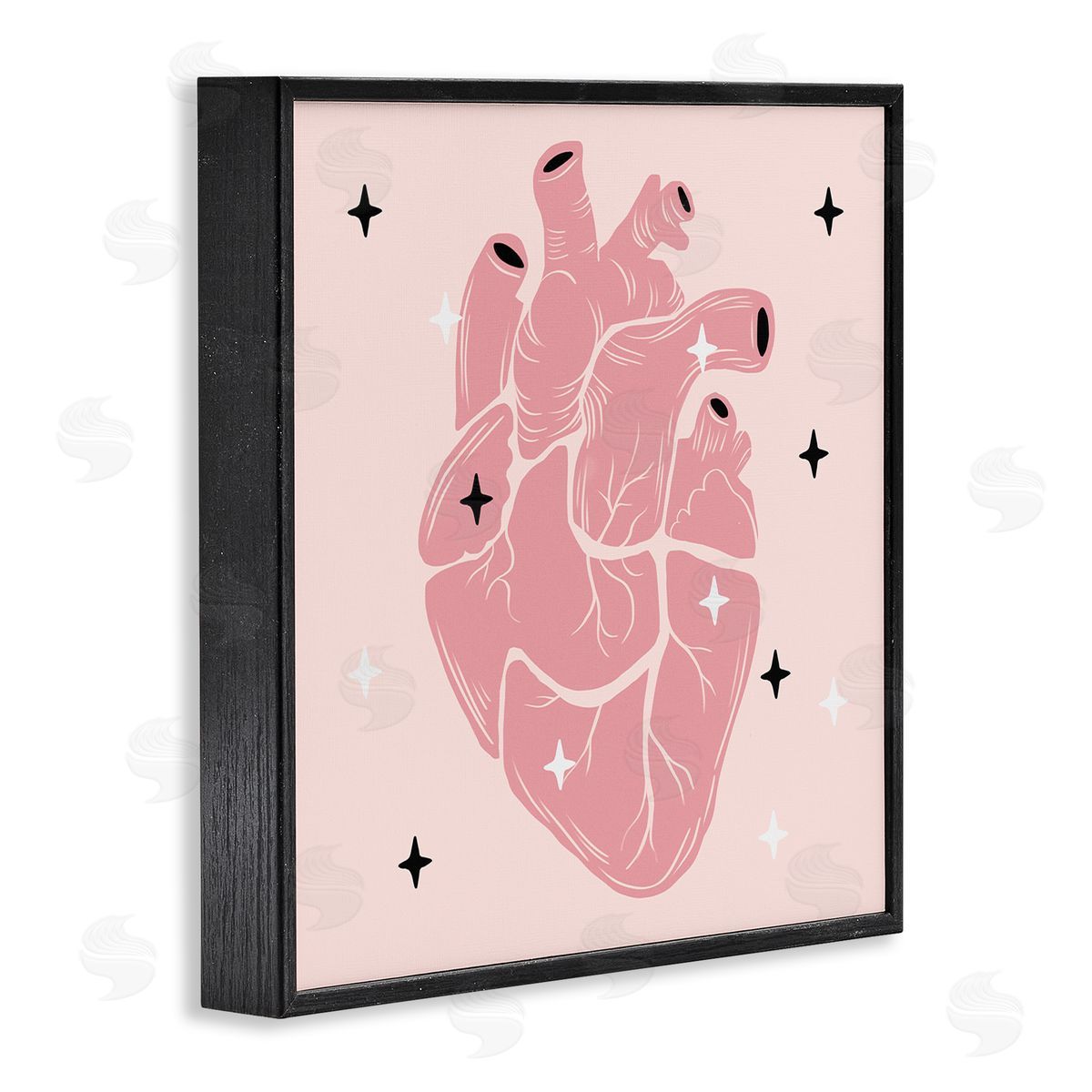 Ziwei Li Pink Goth Anatomical Heart Black Framed Glicee Wall Art Print