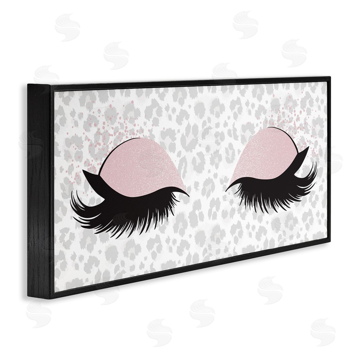 Glam Makeup Leopard Pattern Black Frame Print Wall Art, Home Decor by Kim Allen