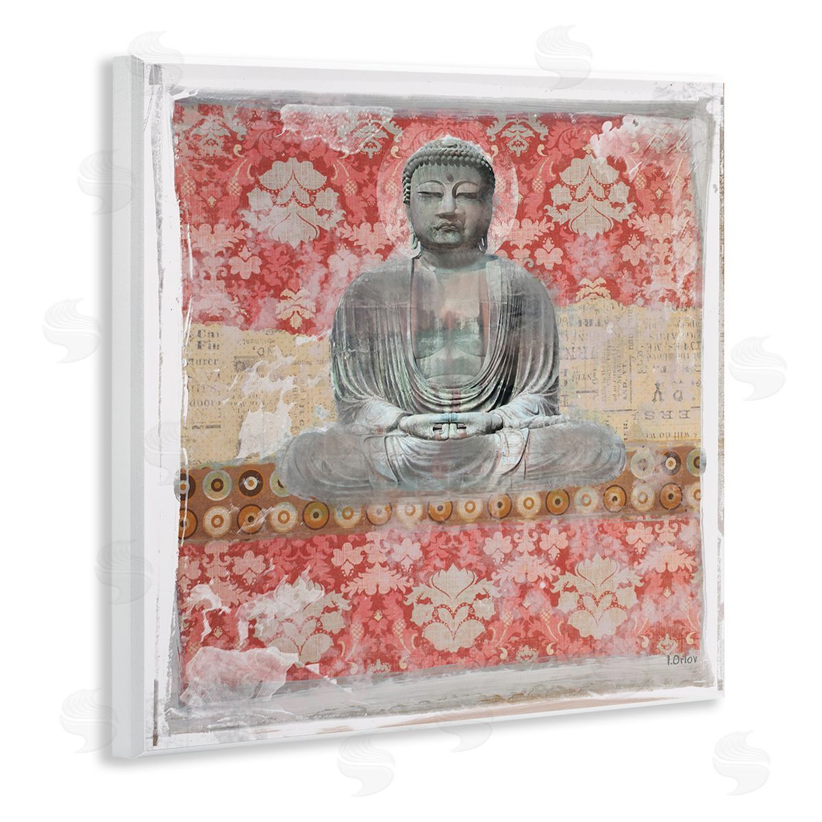 Irena Orlov Spiritual Patterned Buddha Collage Wooden Wall Plaque Art Print