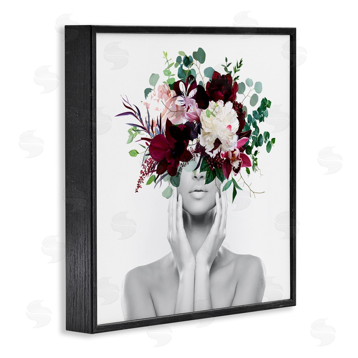 Irena Orlov Modern Floral Arrangement Woman Black Framed Glicee Wall Art Print
