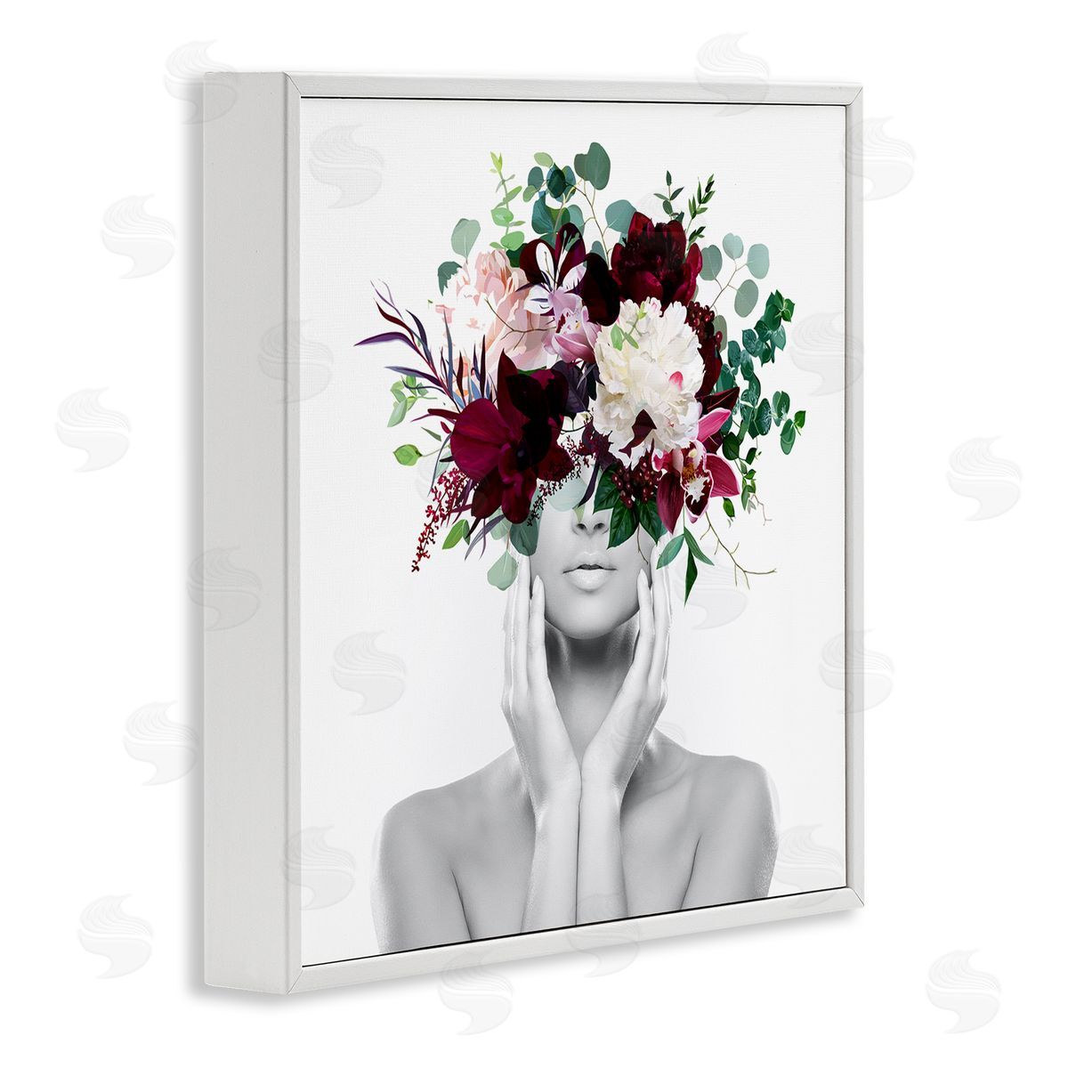 Irena Orlov Modern Floral Arrangement Woman White Framed Glicee Wall Art Print