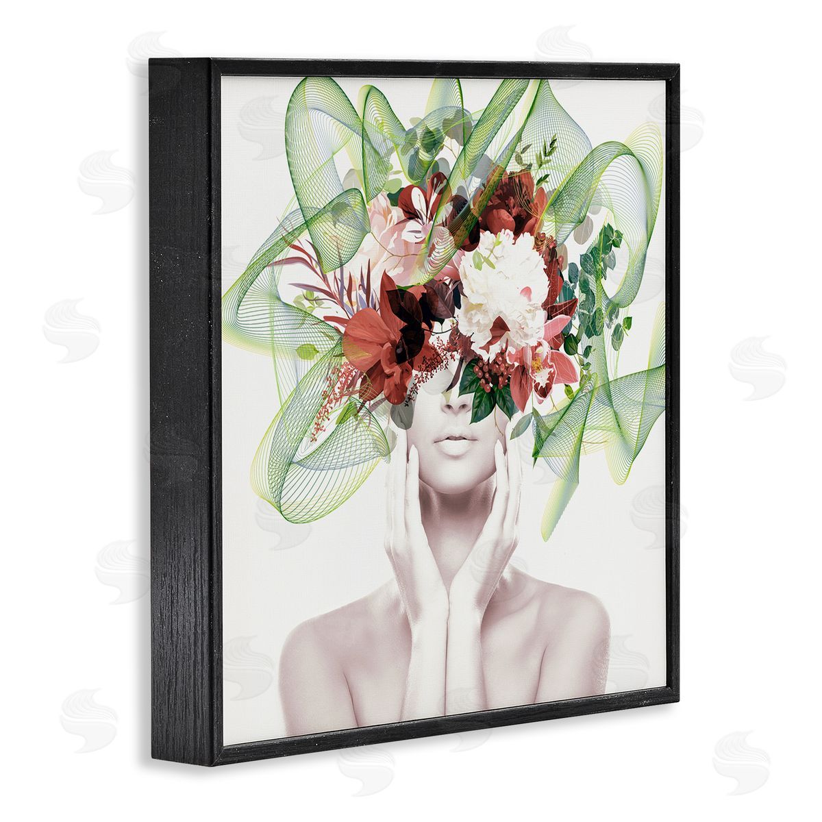 Irena Orlov Conceptual Flower Face Woman Black Framed Glicee Wall Art Print