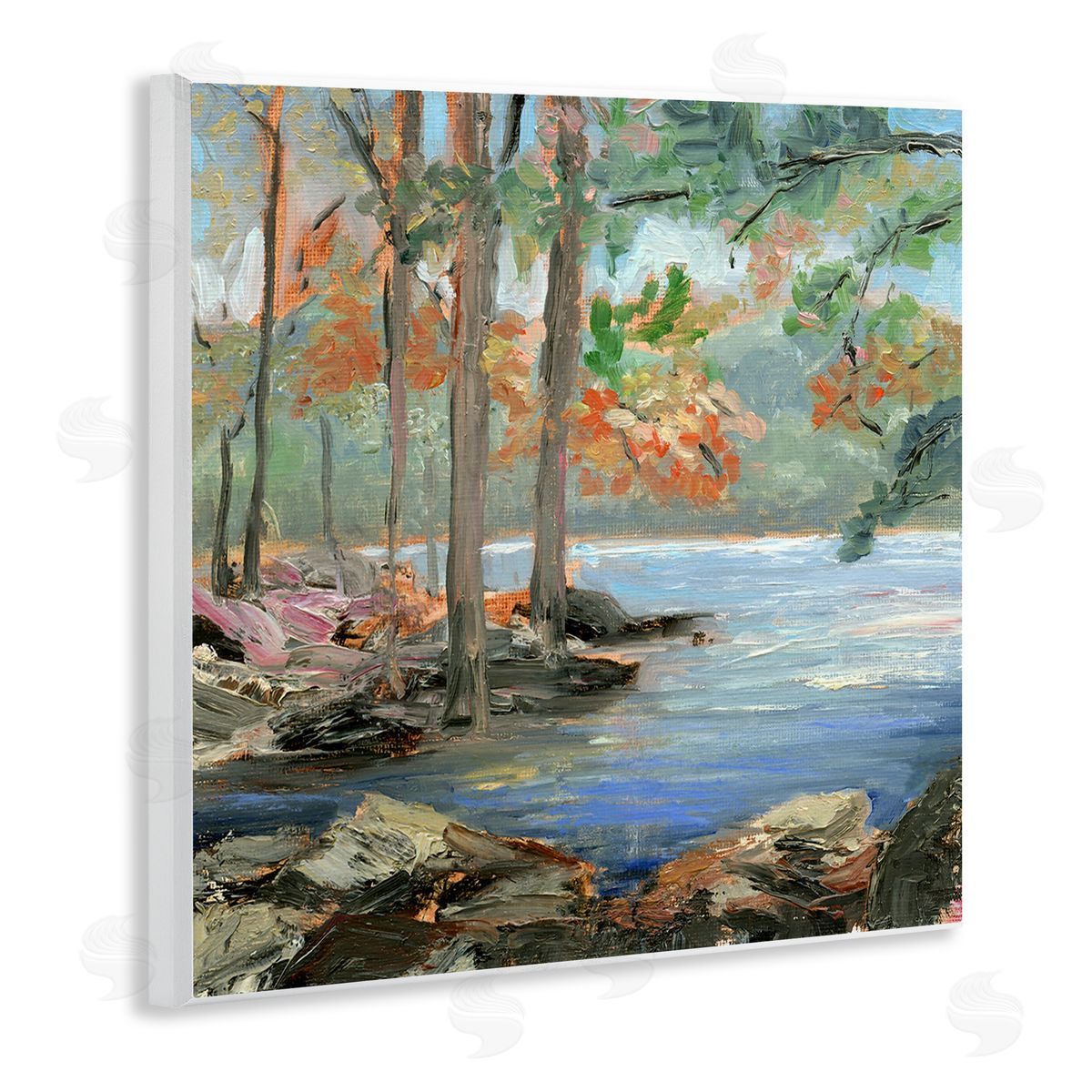 Woodland Creek Looming Trees Wood Plaque Wall Art, Home Decor by Sandra Iafrate