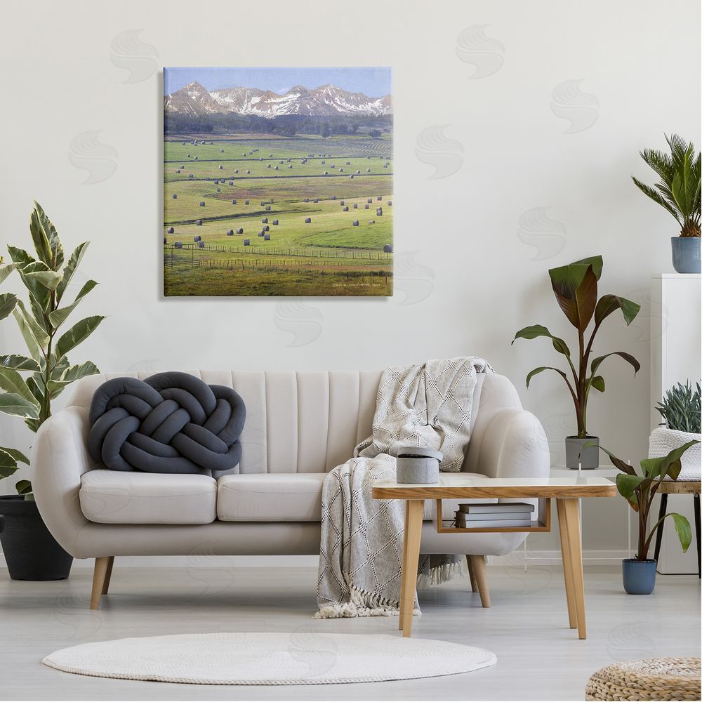 Chris Vest Rural Hay Bales Farm Pasture Canvas Wall Art in Room