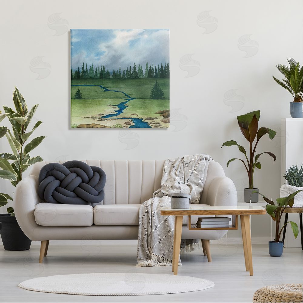 Grace Popp Rural Stream Flowing Countryside Canvas Wall Art in Room