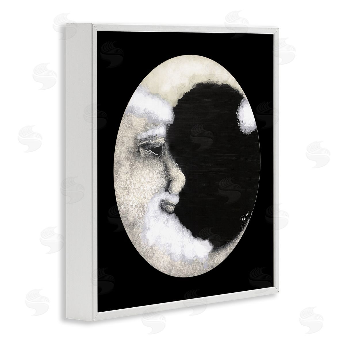 Julie Norkus Smiling Round Moon Face White Framed Glicee Wall Art Print