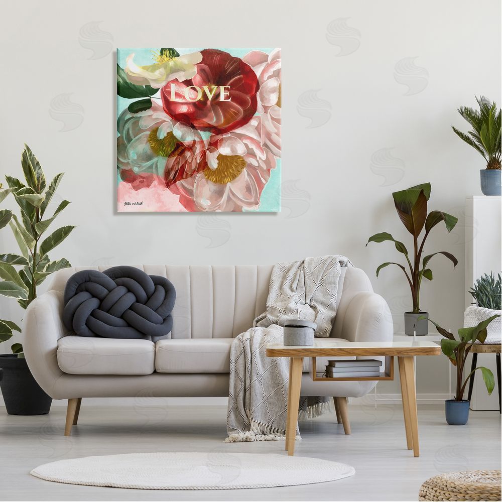 Jacqueline Wild Love Romantic Blooming Peonies Canvas Wall Art in Room