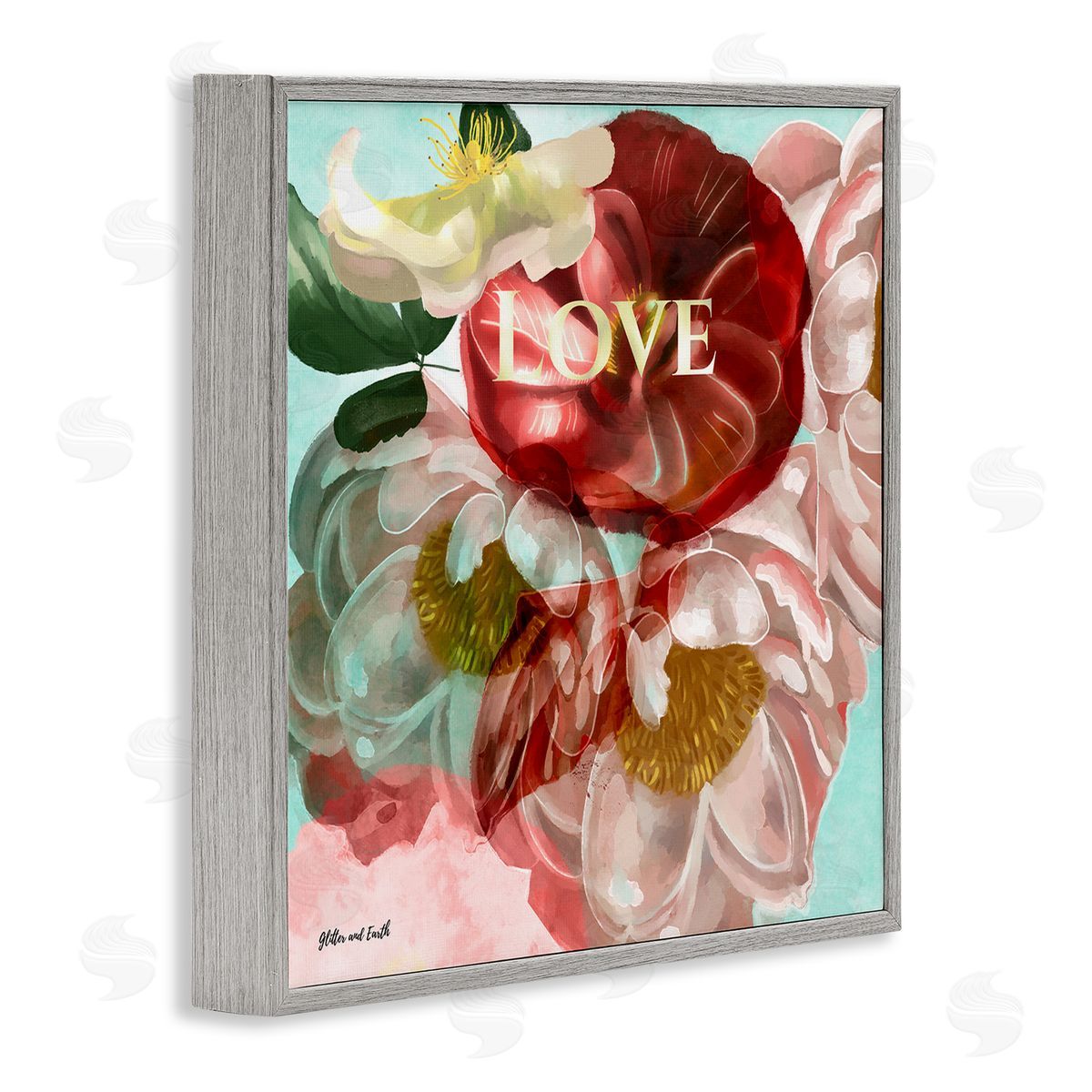 Jacqueline Wild Love Romantic Blooming Peonies Gray Framed Glicee Wall Art Print