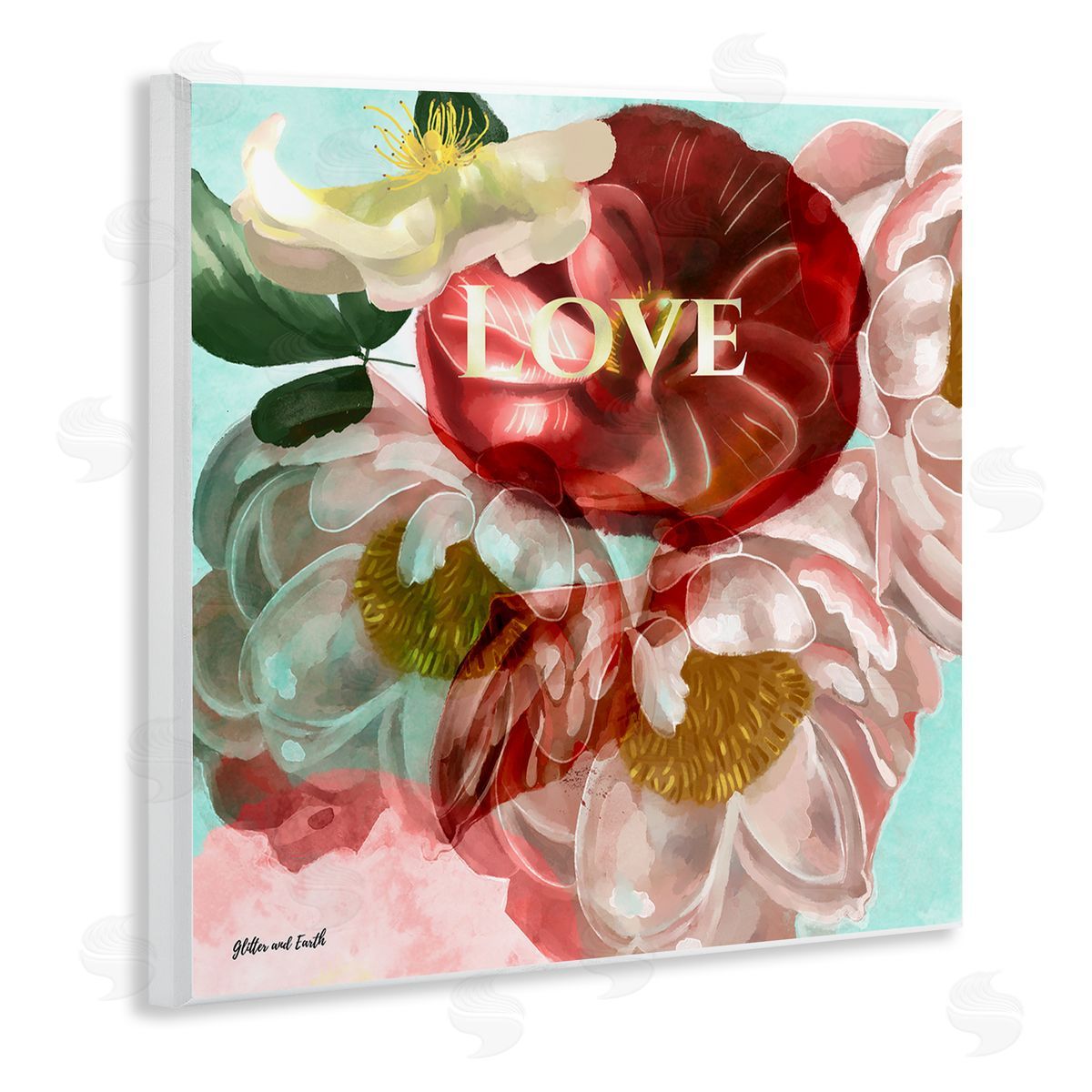 Jacqueline Wild Love Romantic Blooming Peonies Wooden Wall Plaque Art Print