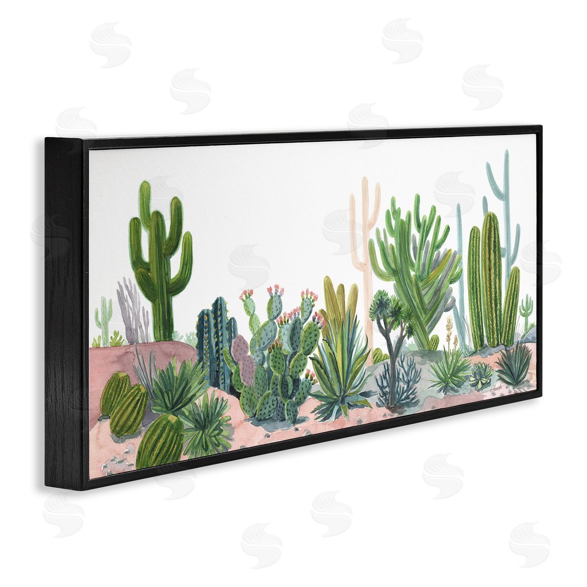 Varied Desert Vegetation Cacti Black Frame Print Wall Art, Home Decor by Cherish Flieder