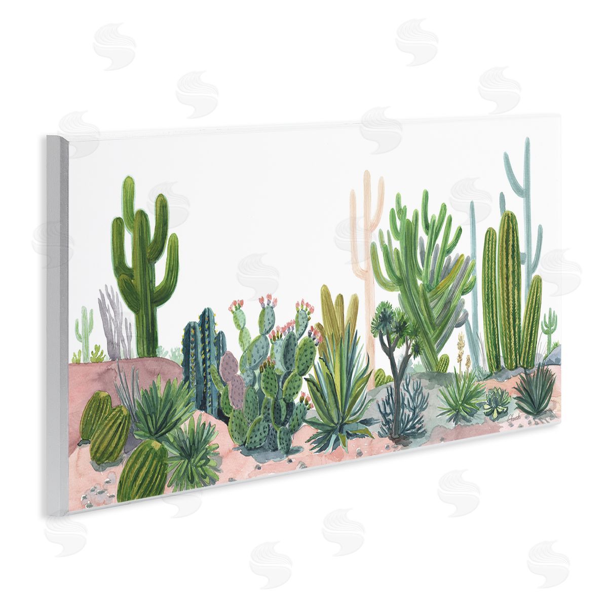 Varied Desert Vegetation Cacti Wood Plaque Wall Art, Home Decor by Cherish Flieder