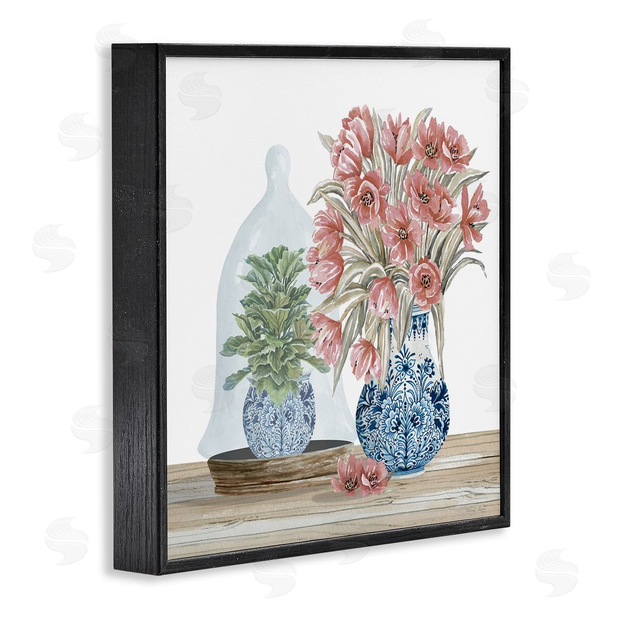 Cindy Jacobs Floral Arrangement Ornate Vase Black Framed Glicee Wall Art Print