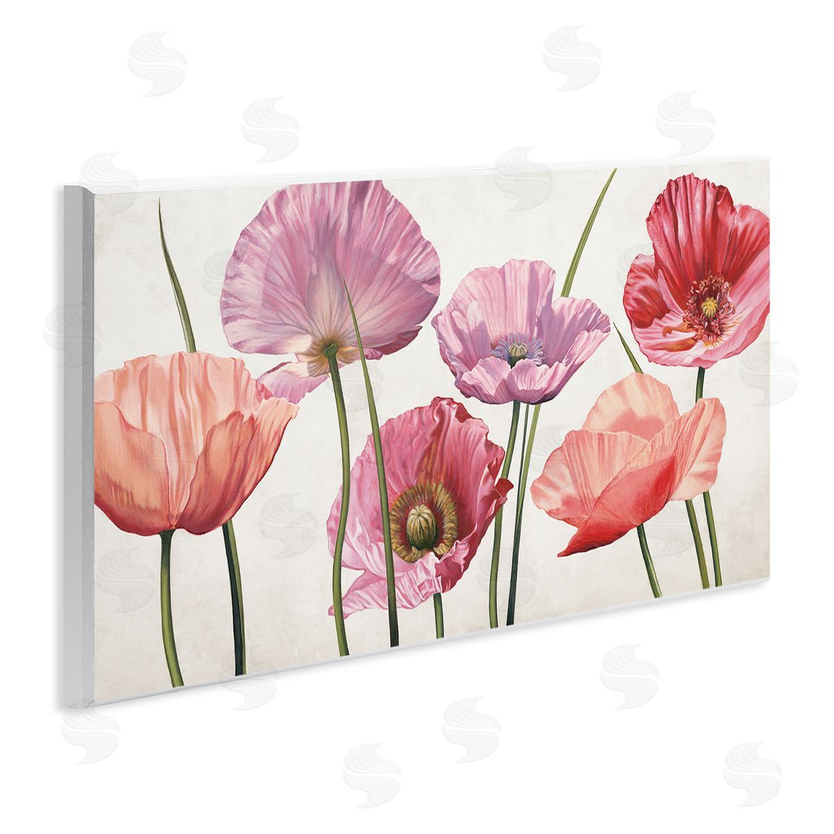 Mixed Poppies with Vivid Petals Wood Plaque Wall Art, Home Decor by Eva Barberini