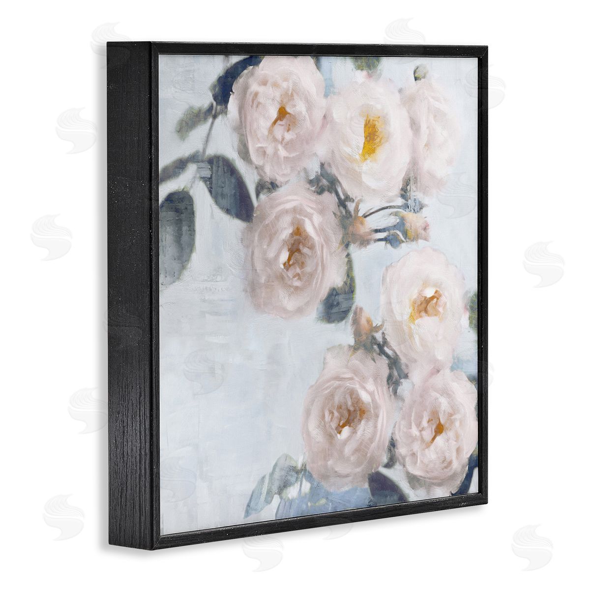 Emily Ford Delicate Pink Roses Arrangement Black Framed Glicee Wall Art Print