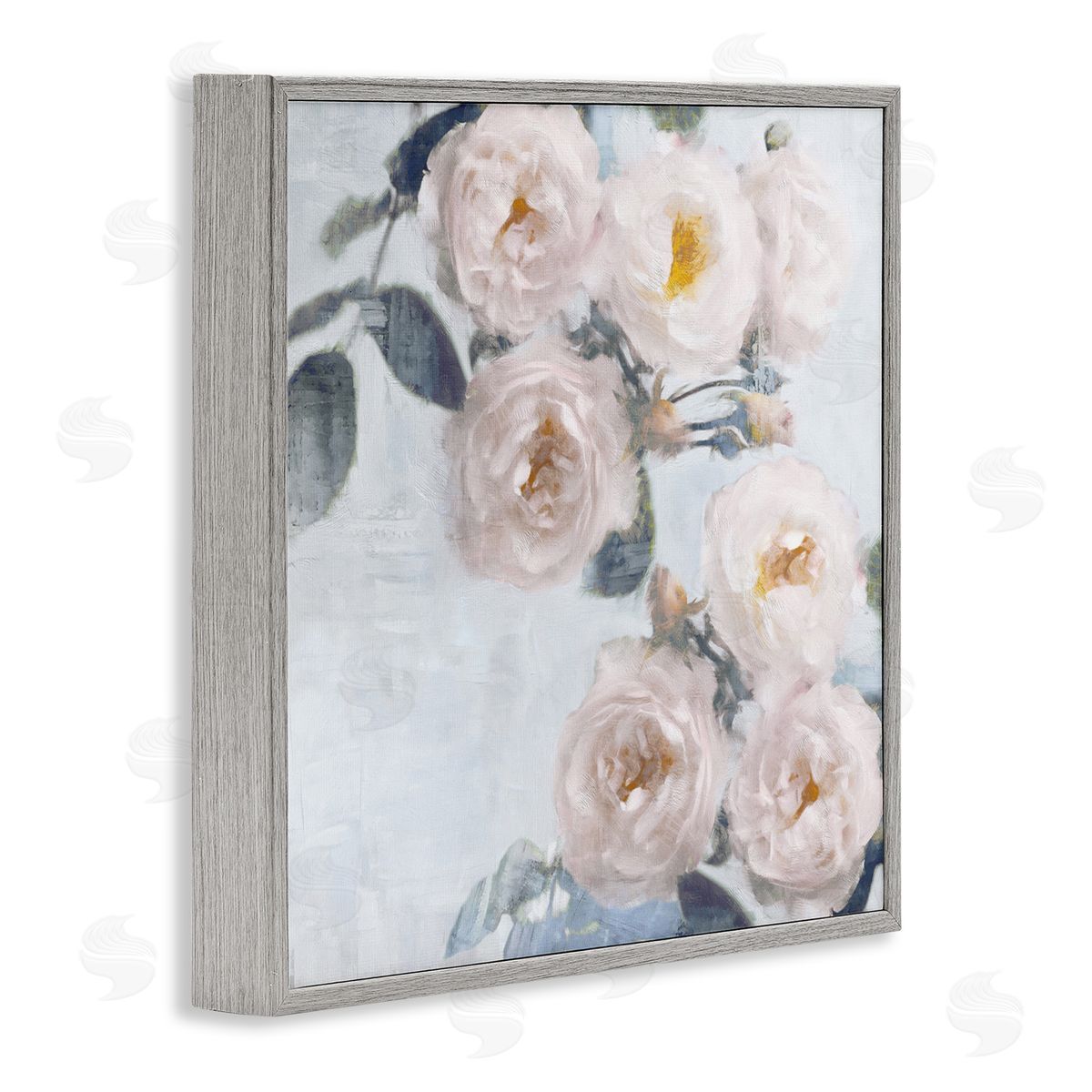 Emily Ford Delicate Pink Roses Arrangement Gray Framed Glicee Wall Art Print
