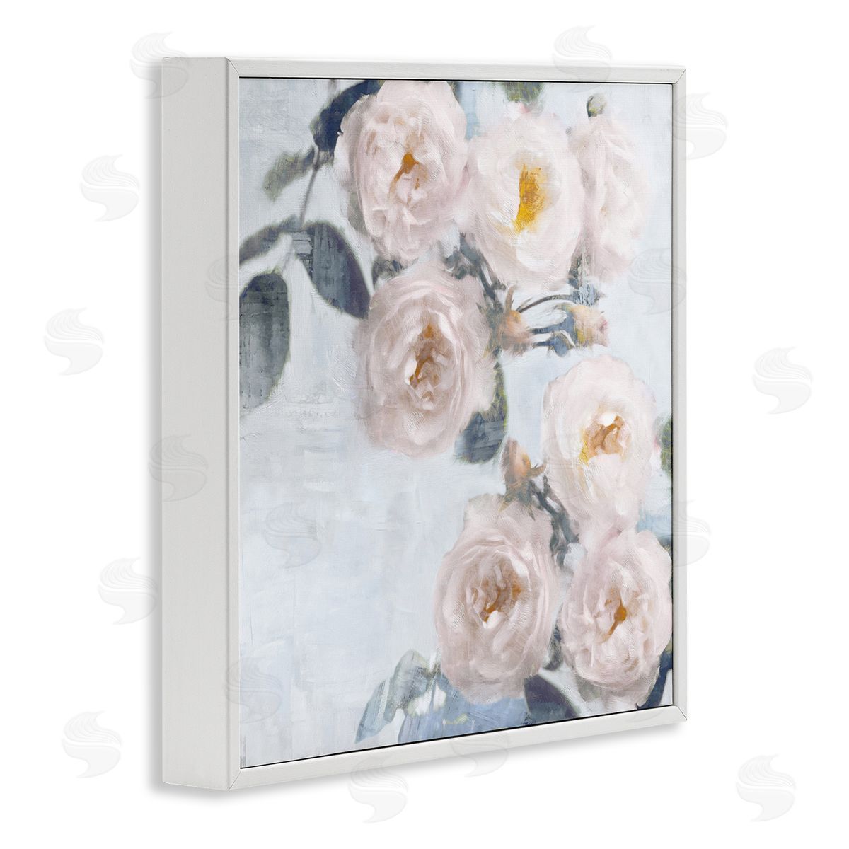 Emily Ford Delicate Pink Roses Arrangement White Framed Glicee Wall Art Print
