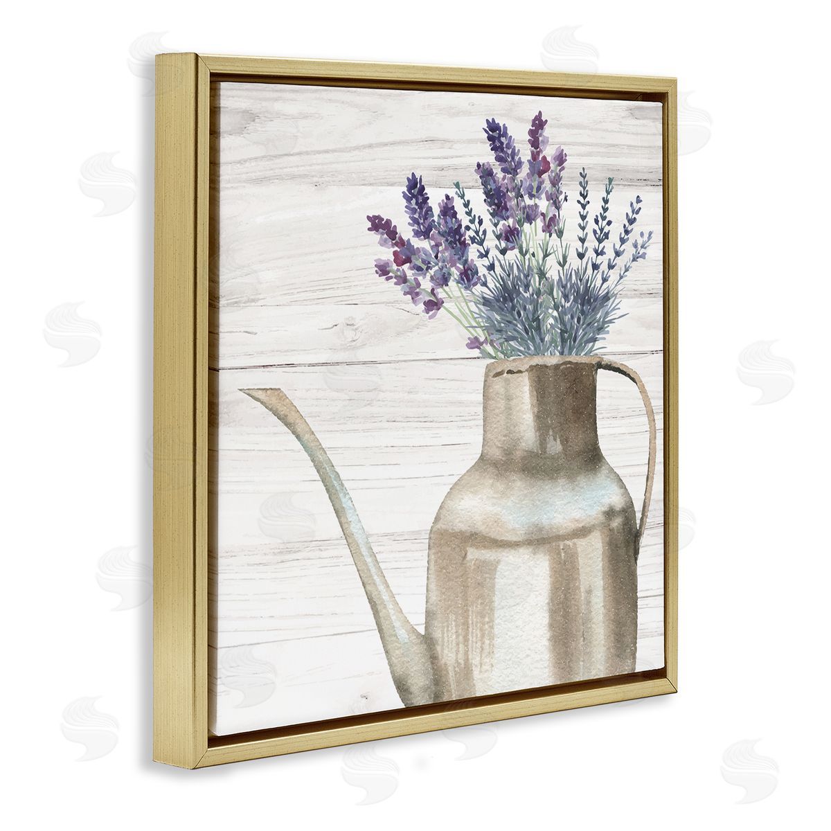 Nicole DeCamp Farmhouse Garden Lavender Bunches Gold Floating Frame Canvas Wall Art Print